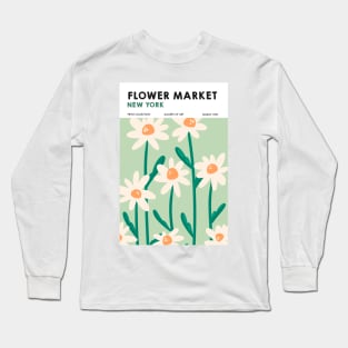 New York City Flower Market Print Long Sleeve T-Shirt